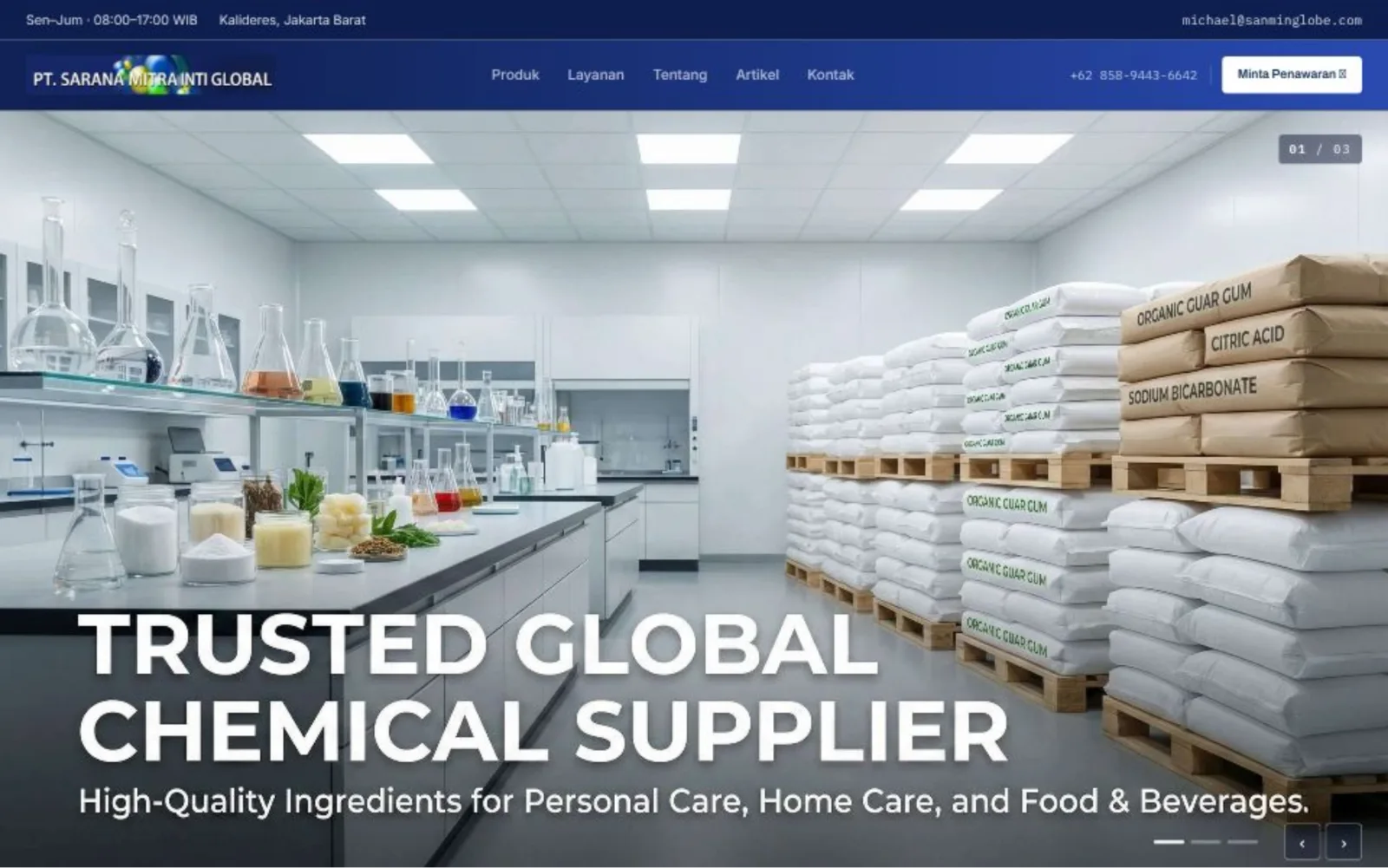 Sanmin Globe homepage — rebuilt company website